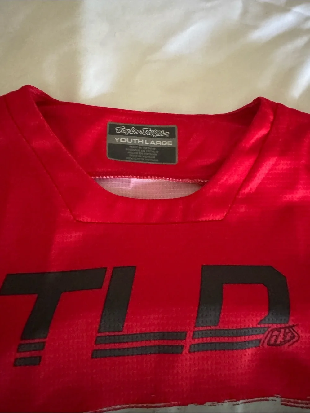 Kids' Long Sleeve Red and White MX Jersey